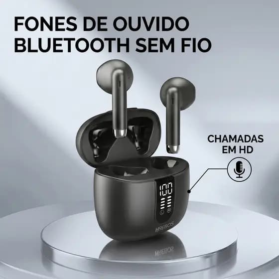 Compartimento de carregamento de fone de ouvido sem fio Bluetooth meio intra-auricular LED Display de energia Digital Jo