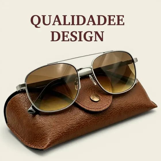 Heyoo Óculos de Sol Homem Modelo Clássico Dupla Ponte Anti Reflexo Confortável Perfeito para Dirigir e Passeios