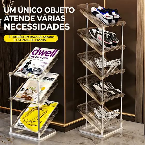 Sapateira 5 Andares Multiuso – Organizador de Sapatos, Prateleira para Quarto/Sala, Atrás da Porta, Estante de Livros
