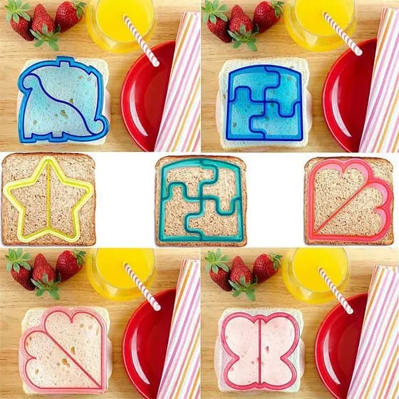 Cortador de sanduíches e molde para crosta de pão DIY para crianças, diga adeus aos almoços monótonos.