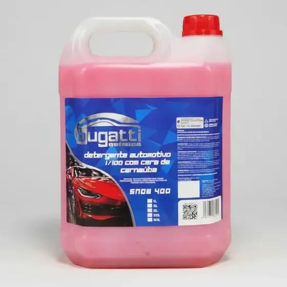 Shampoo Com Cera de Carnaúba Concentrado para Lavagem de Carro e Moto Shampoo Automotivo Bugatti 5L