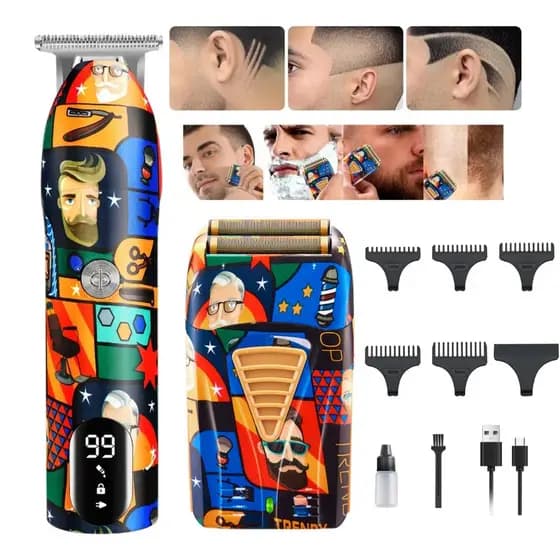 Máquina de cortar cabelo e barbear profissional, projetada para homens