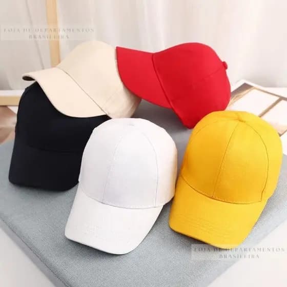 bone infantil Boné chapéu infantil 2 a 8 anos liso Aba curva Bone liso infantil