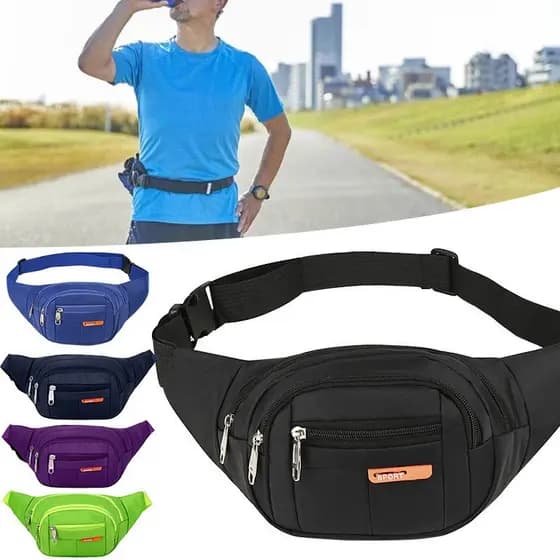 Bolsa de Cintura Grande Impermeável Unissex para Viagem