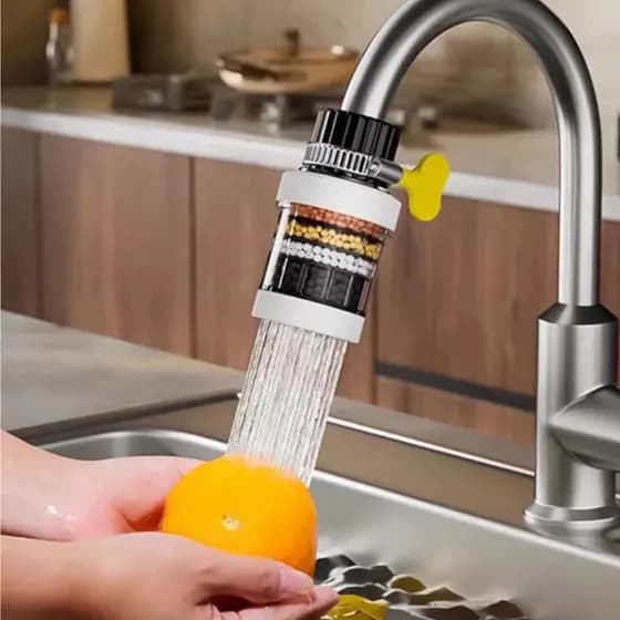 Filtro de água de 6 camadas, interface universal para torneira de cozinha, filtro de torneira removível e lavável