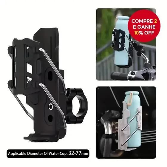 Suporte Ajustável Garrafa Porta Copo Clipe Rápido para Motos Bicicletas Bike