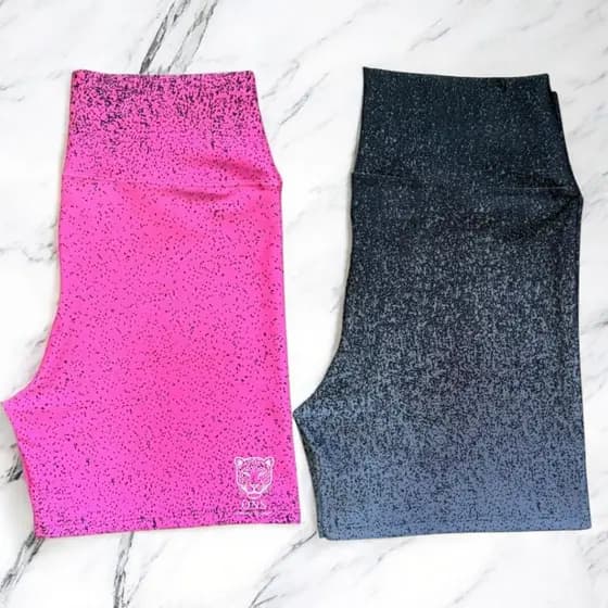Kit 2 Shorts Degradê Feminino Roupa Fitness Academia Cintura Alta Zero Transparencia Corrida