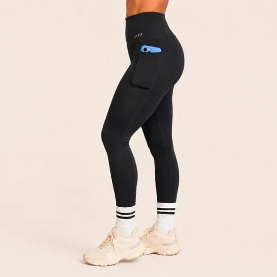 Calça Poliamida Feminina C/ Bolso Lateral Cintura Alta Premium Compressão Modelador de Bumbum Ioga