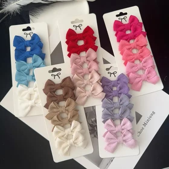 6 Pçs/set Meninas Princesa Grampos De Cabelo Coloridos Laços Nylon Seguro Crianças Acessórios Do Bebê