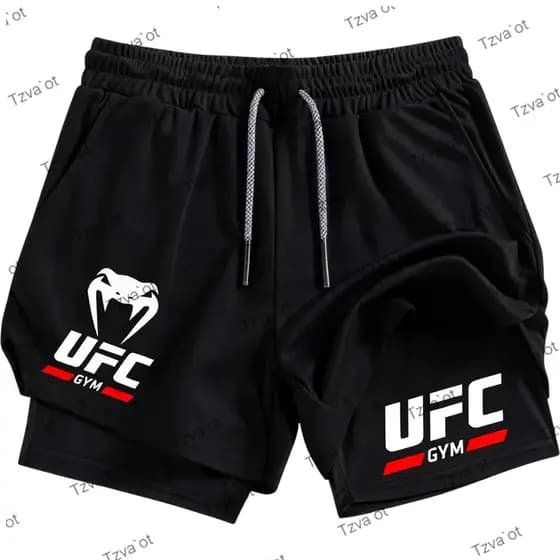 Short 2 em 1 Compressao Academia Ufc Snake Fight Muay Thai Anime Gym Bodybuilder