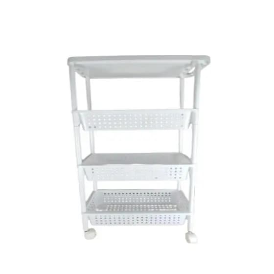 Carrinho Organizadora 4 Prateleiras Multiuso Quarto Sala Brinquedos Salao Manicure Varanda Branco