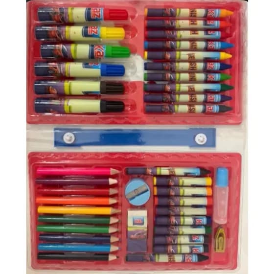 Maleta de Pintura Infantil Escolar da marca Kaz, com o tema "Carros"48 cores