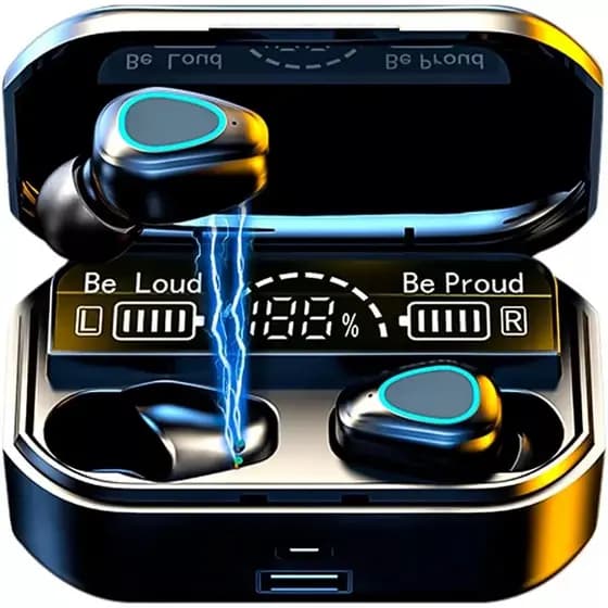 1/2 Fone M10 De Ouvido bluetooth 5.3 Sem Fio tws Estéreo Com Pod Carregador
