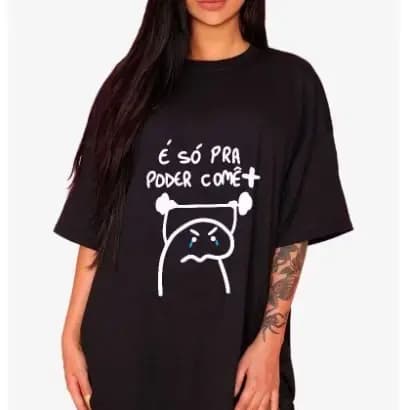 Camisa Camiseta Feminina 100% Algodão Básica Estampada Treino Academia Manga Curta