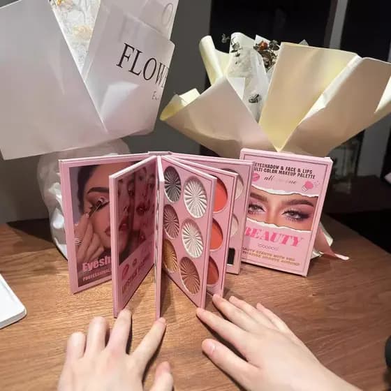 Nova Paleta de Sombras de Cinco Camadas com 55 Cores, Paleta de Maquiagem com Brilho Perolado, Matte, Glitter e Lantejou
