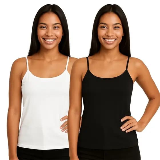 KIT 2 Camiseta Feminina Regata Alcinha 100% Poliéster Moda Fitness