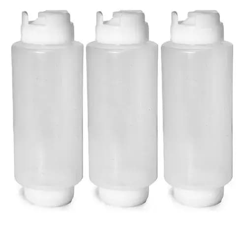 Kit 3 Bisnagas Invertida Fifo Para Molhos Caldas Ketchup Mostarda Maionese 700 ml