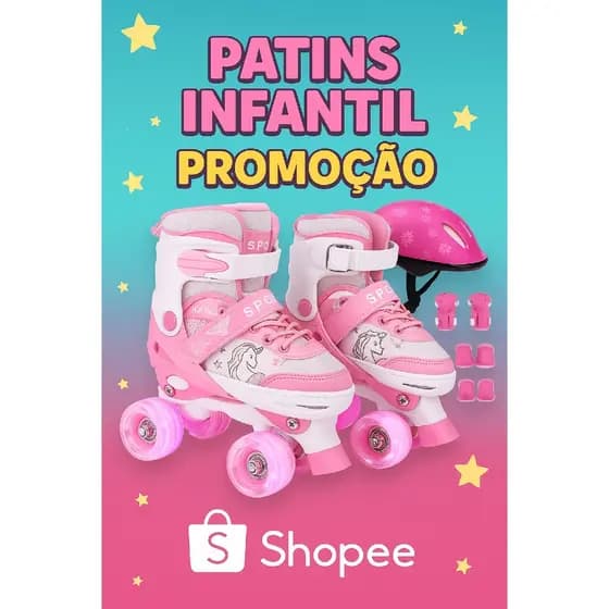 Patins Infantil unicórnio com Rodas de LED + Kit Segurança-Presente perfeito para crianças- patins quad