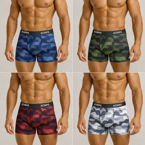 Kit Com 5 Cuecas Boxer Adulto De Microfibra Estampada Original