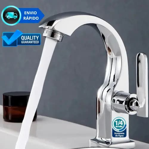 Torneira Banheiro 100% METAL Cromado Brilhante para Cuba Lavatório Jato Concentrado Água Fria
