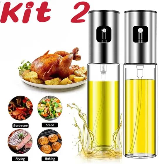 Spray Pulverizador Vidro Inox Borrifador Azeite Vinagre Essenciais Pratos Para Cozinha
