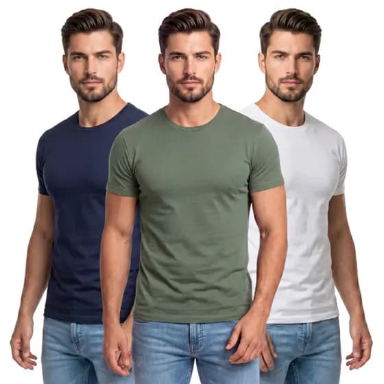 Camiseta Masculina Algodão Peruano Premium Durabilidade e Estilo – Kit 2/1 UNI