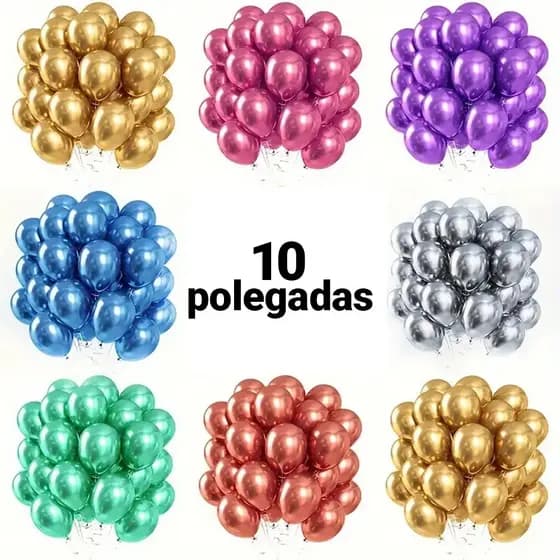 25 Balão Bexiga Metalizada Nº 10 Decoração De Festa Metalizada Aniversário Casamento Evento Painel