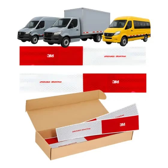 Kit 32 Faixas Adesivo Refletivo Reflexivo Lateral + Parachoque Caminhão Ônibus | Marca 3M