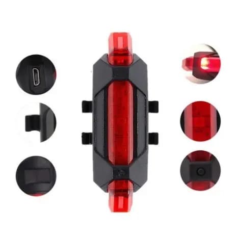 Lanterna Bike Led Recarregável Forte Sinalizador Bicicleta Traseira Forte Ciclista Ciclismo USB 4