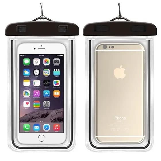 2 Capa Celular Bolsa Case A Prova D'água Transparente Cor aletorio Universal Praia Piscina Viajar Promoção