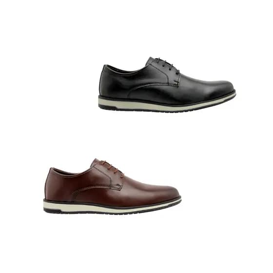 kit oxford sintetico duas cores preto/castanho social