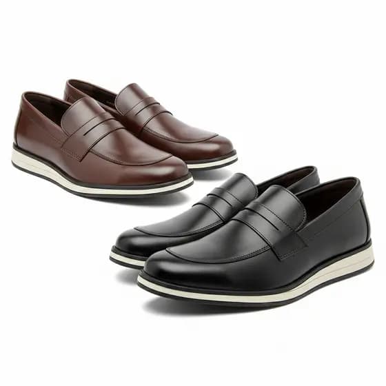 Kit 2 Pares Sapato Oxford Masculino Social Casual Couro Ecológico