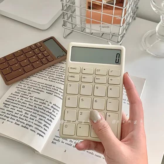 Calculadora Pequena Cor Chocolate Cor Morandi Calculadora de 12 Dígitos Alta Estética Simples Portátil Escrita Cálculo