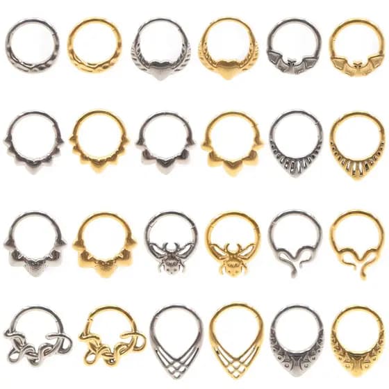 1 Peça Titânio Coração Aranha Morcego Gota De Água Cobra Nariz Anéis Daith Orelha Cativo Tragus Cartilagem Helix Argola