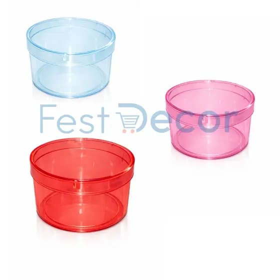 Kit Caixinha Redonda Translucidas 6x4 - para decoraçao de festas - lembrancinhas de festas