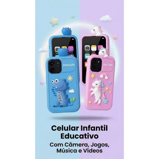 Celular Para Crianças Com Câmera Jogos Música Vídeos Touch Brinquedo Educativo Infantil Câmera infantil Digital