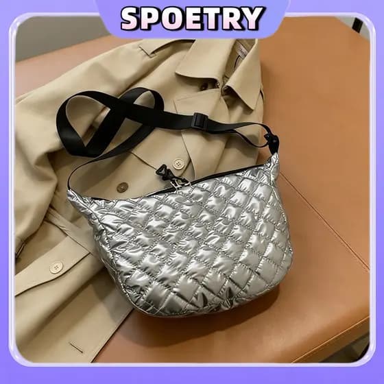 Bolsa Transversal Feminina casual Média Com Alça Moda Elegante Couro PU para Uso Diário