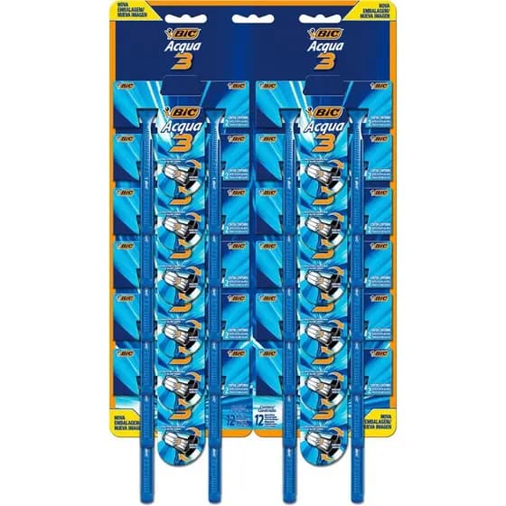 Aparelho Bic Acqua 3 Lâminas - Cartela Com 24
