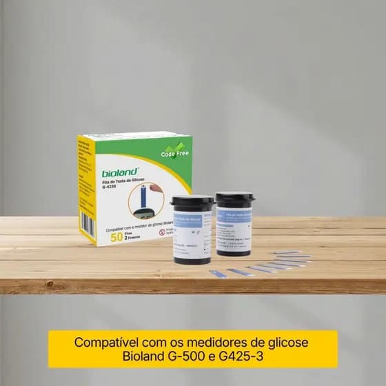 Tira para Medir Glicemia Modelo G423S Bioland - 50 unidades