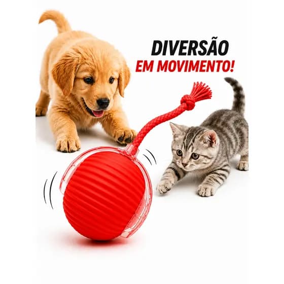 Bola Pet Interativa Elétrica Recarregável Usb Brinquedo para Cachorro e Gato