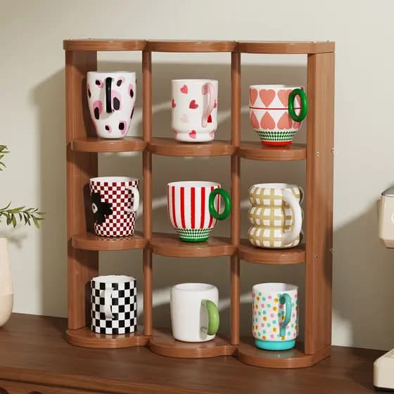 Jiugongge suporte de copo de mesa prateleira mesa doméstica rack de armazenamento multicamadas suprimentos de cozinha ra