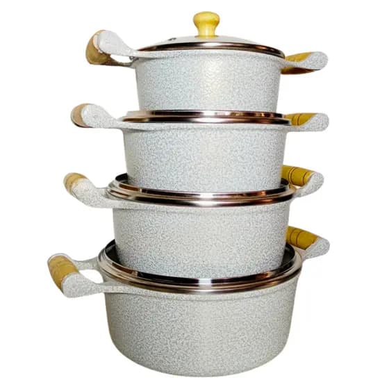 Jogo 4 Panelas Caçarolas de Alumínio Fundido Batido Grosso N°16 a N°22 com Tampa Várias Cores Oferta