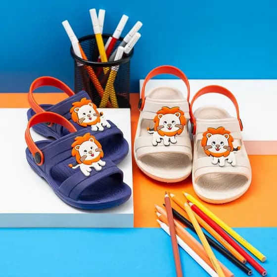 Sandália Papete Infantil Menino Leãozinho Safari Macia Antiderrapante Leve Segura Promoção