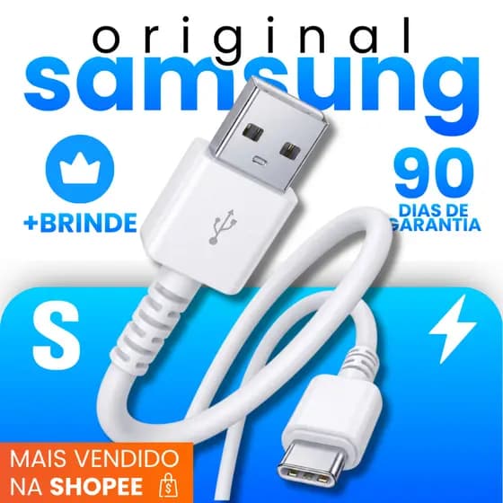 Cabo Samsung Original Carregador Turbo Tipo C Com Alta Compatibilidade + B R I N D E