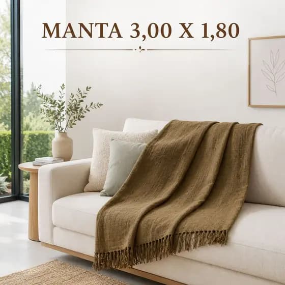 Manta para Sofá Moderna e Sofisticada Tamanho Grande 3,00x1,80m – Toque Premium