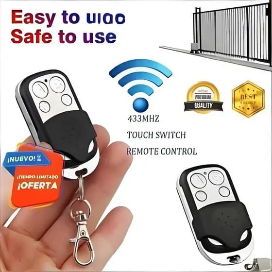 Controle Remoto Universal RF 433 Mhz 4 Botões Para Portas De Garagem Eletrônicas Automação Residencial Inteligente