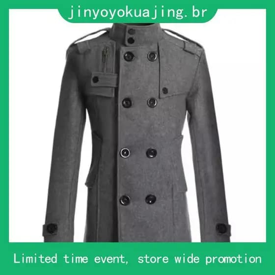 Sobretudo Inverno Jaqueta Masculino Longa Quebra-ventos Casaco Slim-fit