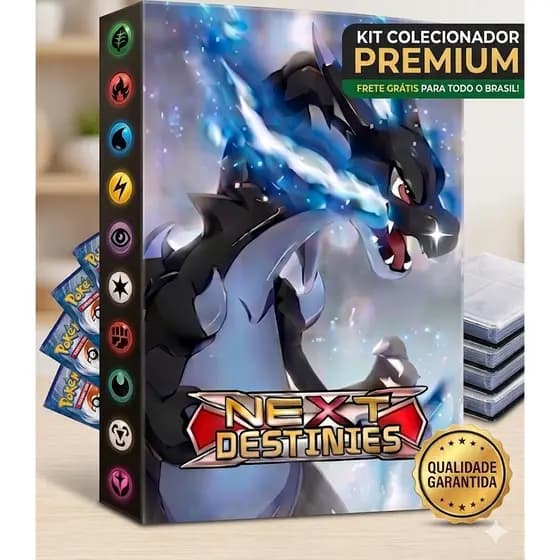 Álbum Pokémon 8 Bolsos Charizard Azul e Sobble - Coleção Completa TCG 240 Cards - O Melhor Presente para Crianças