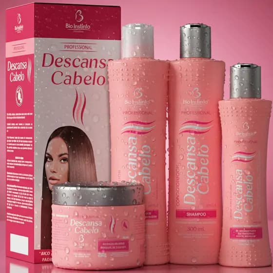 Kit Bio Instinto Descansa Cabelo Antifrizz para Cabelos Lisos (4 Produtos)