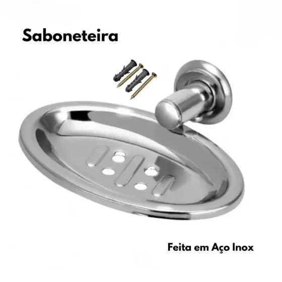 Saboneteira Para Banheiro Porta Sabonete Aço Inoxidável Cromada